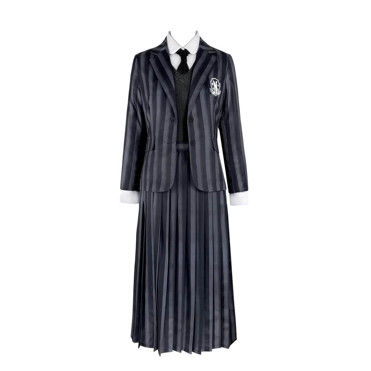 Uniforme scolaire de Mercredi Addams, robe Nevermore, costume 5 pièces pour enfant et adulte