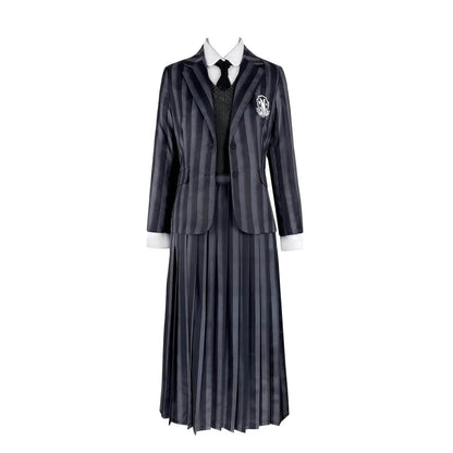 Uniforme scolaire de Mercredi Addams, robe Nevermore, costume 5 pièces pour enfant et adulte