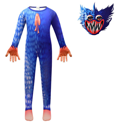 Kids Poppy Playtime Costume Huggy Wuggy Cosplay Jumpsuit with Mask Halloween Costume