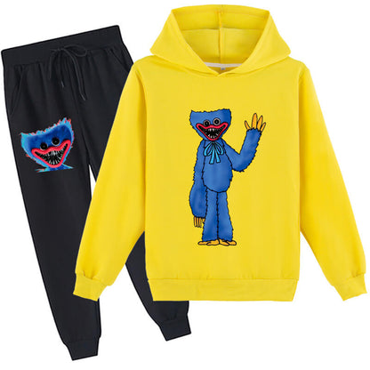Kids Poppy Playtime Hoodie Pants 2Pcs Set Comfortable Huggy Wuggy Costume for Boys and Grils