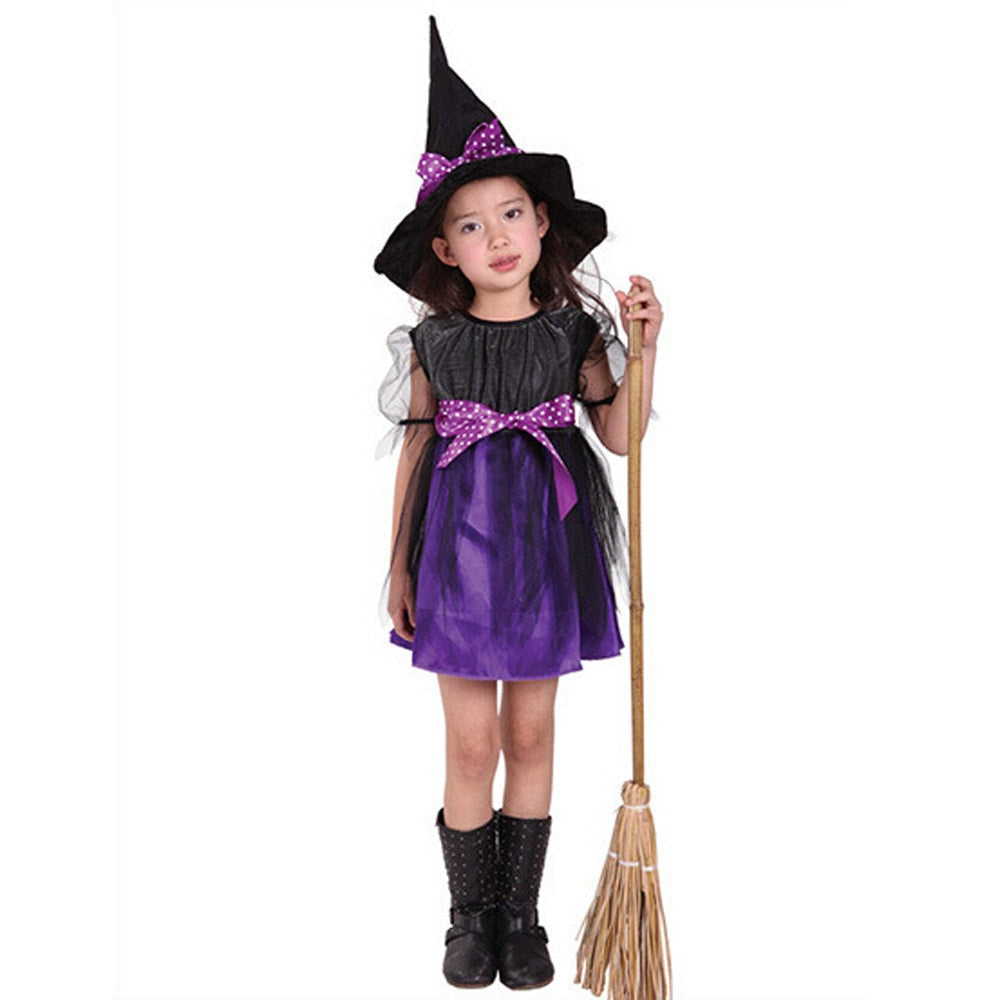 Robe de costume d'Halloween et chapeau pour petites filles