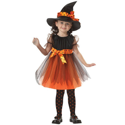 Robe de costume d'Halloween et chapeau pour petites filles