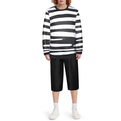 Disfraz de Pugsley Addams, disfraz de Pugsley de Wednesday, camisa de manga larga y pantalones cropped para niños y adultos