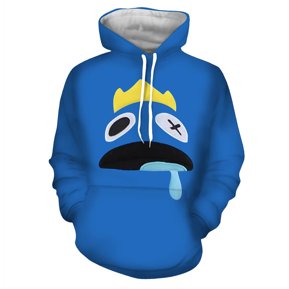 Unisexe Adulte Rainbow Friends Sweat à Capuche Manches Longues Dessin Bleu et Rouge Vêtements de Sport
