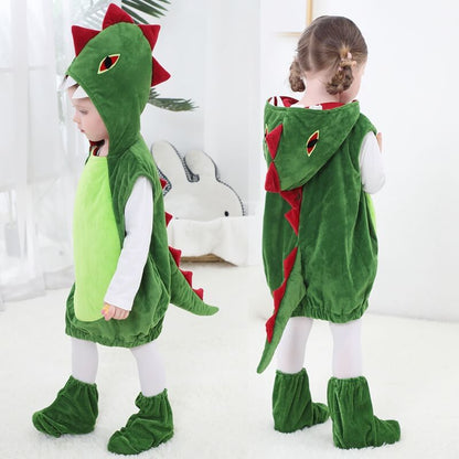Disfraz de dinosaurio de felpa suave para bebés, niños pequeños y niños con cubrecalzado para niños y niñas